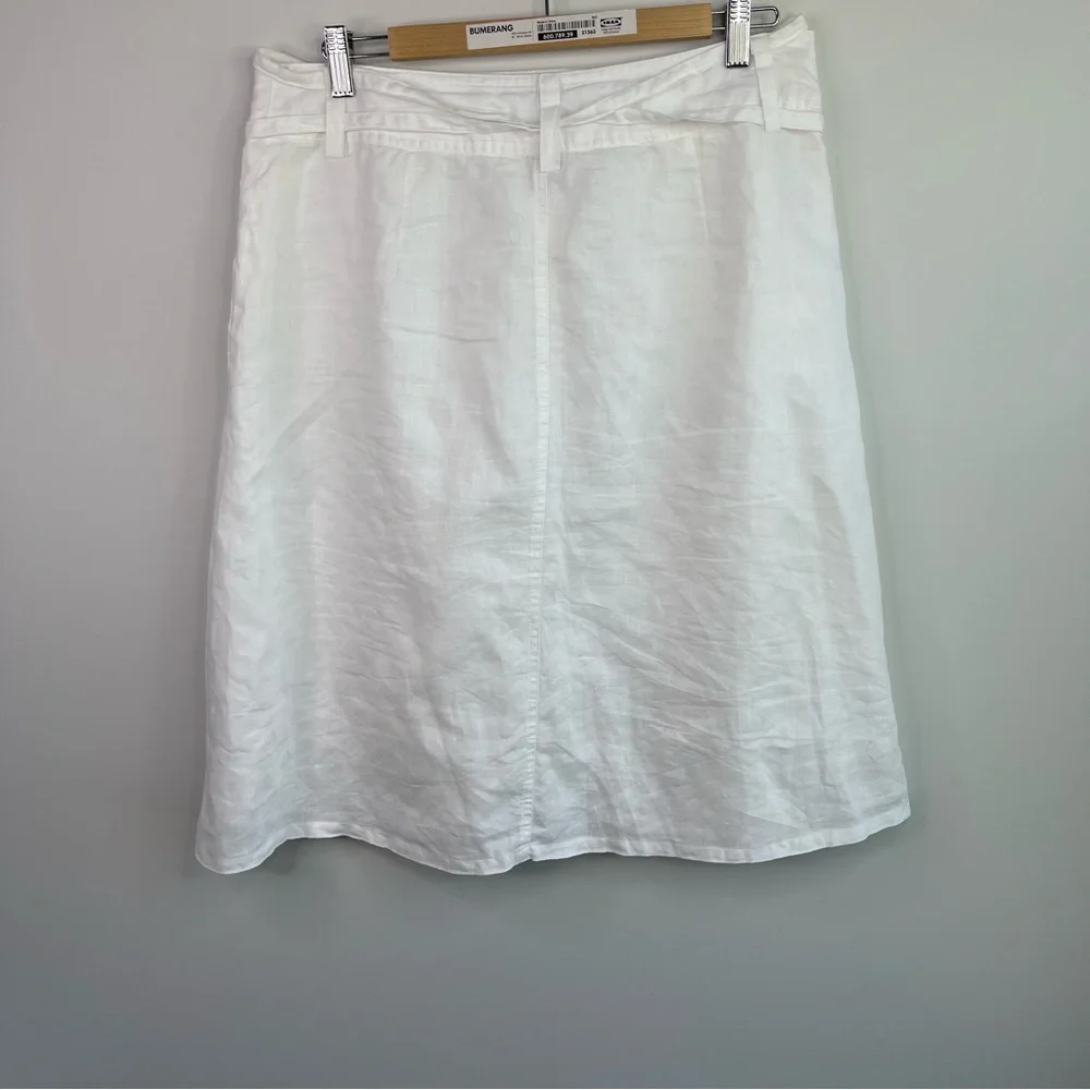 Saint Tropez West White Linen Skirt Size 12 - Picture 6 of 9